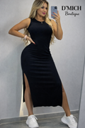 Vestido largo con abertura lateral